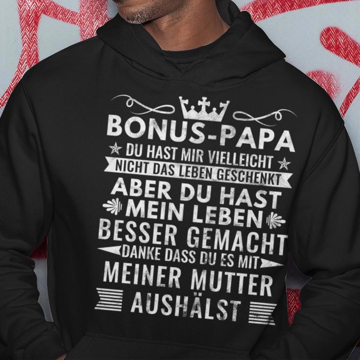 Bonus Papa Stiefvater Stiefpapa Geschenkatertagater Kapuzenpullover Lustige Geschenke