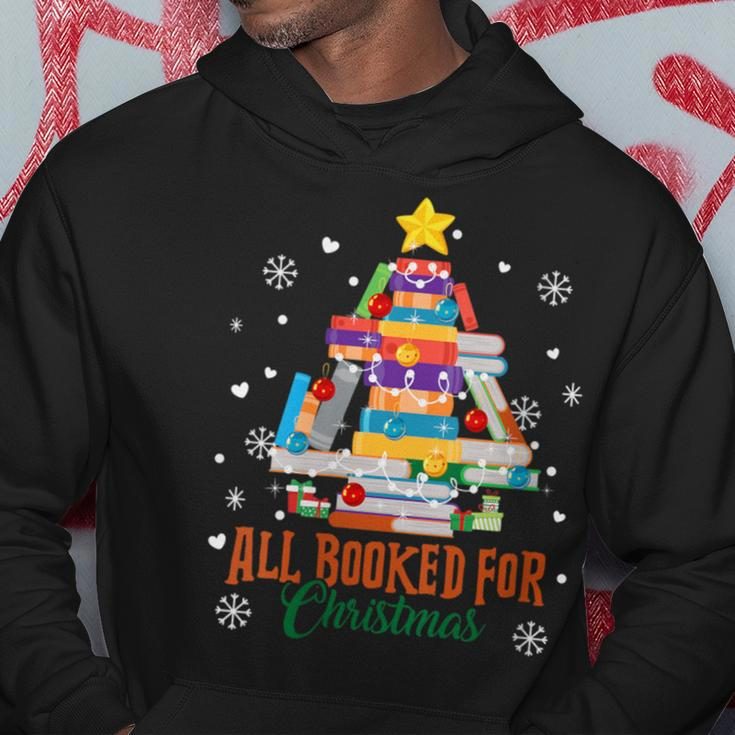 All Booked For Christmas Tree Books Librarian Bookworm Hoodie Funny Gifts