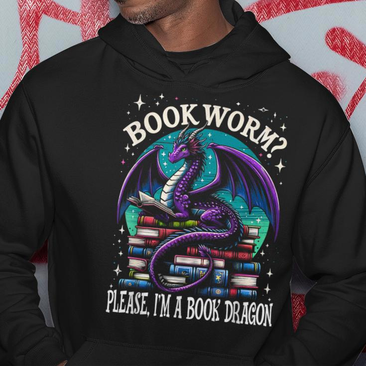 Bookworm Please I'm A Book Dragon Distressed Dragons Books Hoodie Unique Gifts