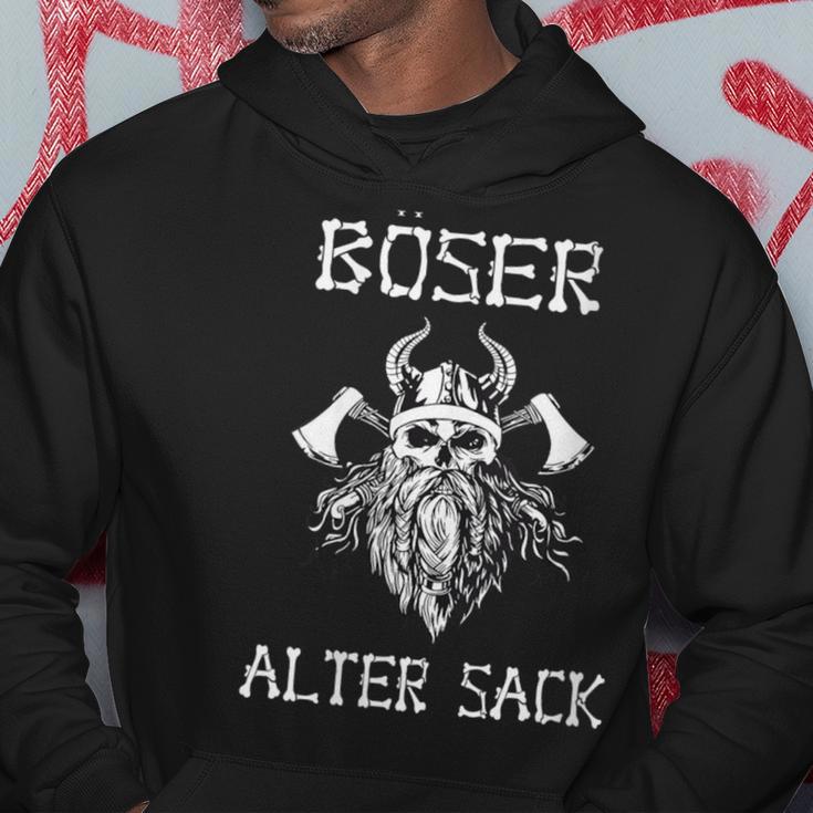 Böser Alter Mann Papa Opa Dad Wikinger Böser Alter Sack Mit-Ausschnitt Kapuzenpullover Lustige Geschenke