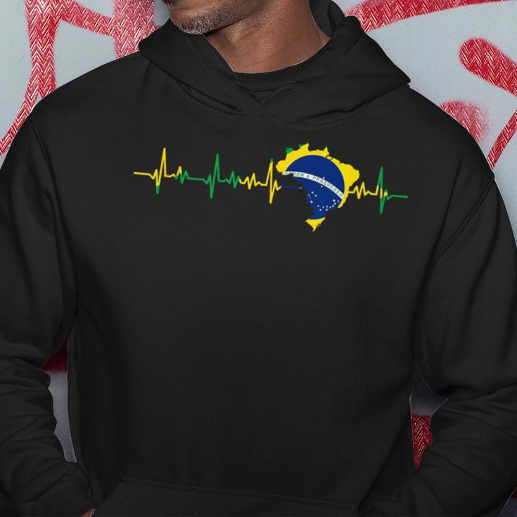 Brazil Flag Heartbeat Brasil Hoodie Unique Gifts