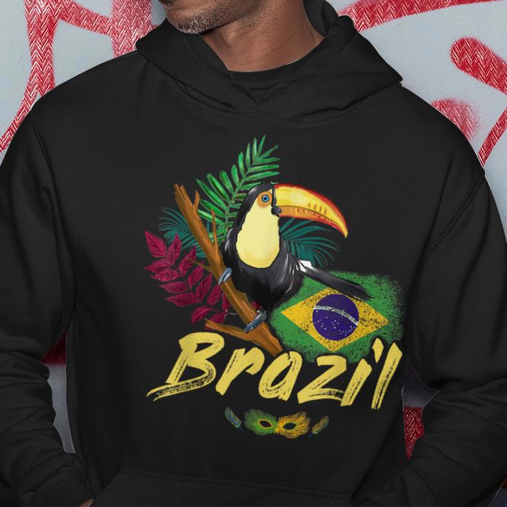 Brazil Vintage Toucan With Flag And Samba Mask Hoodie Lustige Geschenke