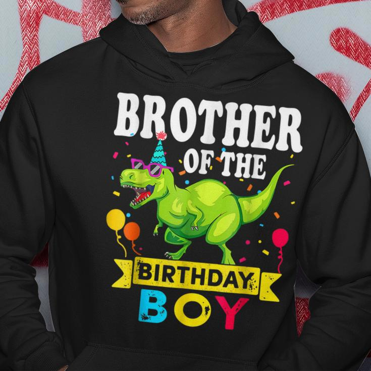 Brother Of The Birthday Boy T-Rex Rawr Dinosaur Hoodie Funny Gifts