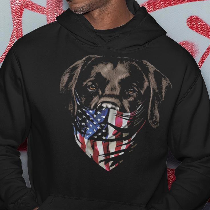 Brown Labrador In Patriotic Usa America Bandana Dog Hoodie Unique Gifts
