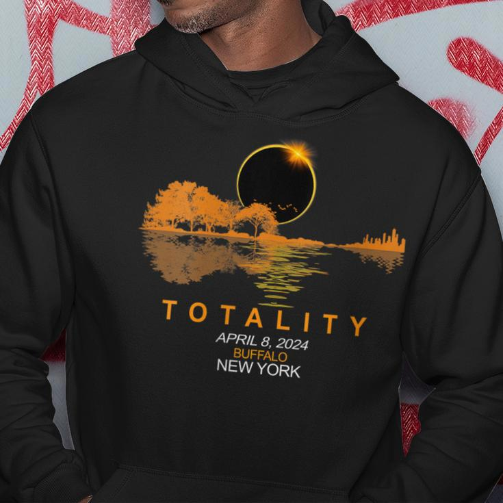 Buffalo New York Total Solar Eclipse 2024 Guitar Hoodie Funny Gifts