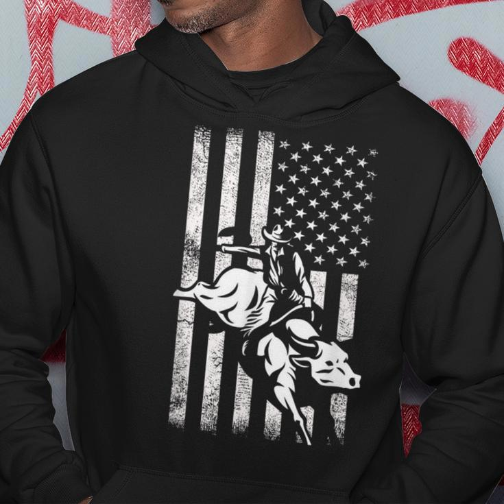 Bull Rider Cowboy American Usa Bull Riding Western Hoodie Unique Gifts
