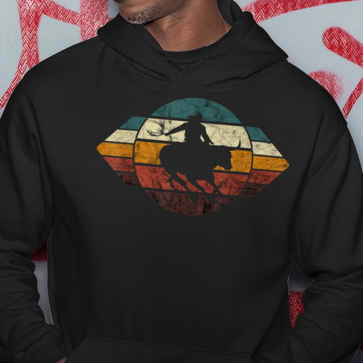 Bull Rider Rodeo Western Cowboy Retro Vintage Bull Riding Hoodie Unique Gifts
