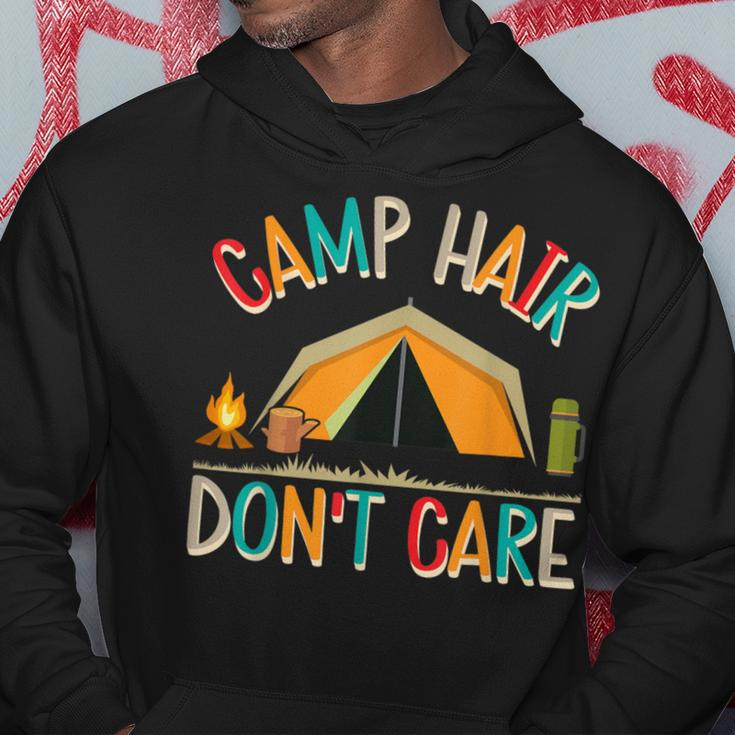 Camp Hair Don't Care Camping Outdoor Camper Wandern Hoodie Lustige Geschenke