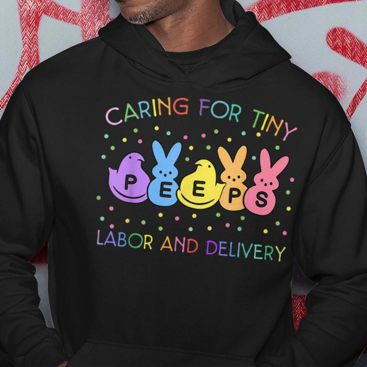 Caring For Tiny Labor And Delivery Bunnies L&D Easter Day Hoodie Funny Gifts