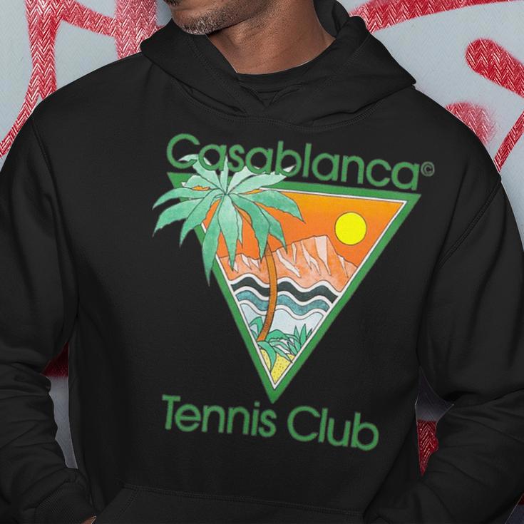 Casablanca Tennis Club Hoodie - Tropisches Palmen & Sonnenuntergang Design Lustige Geschenke