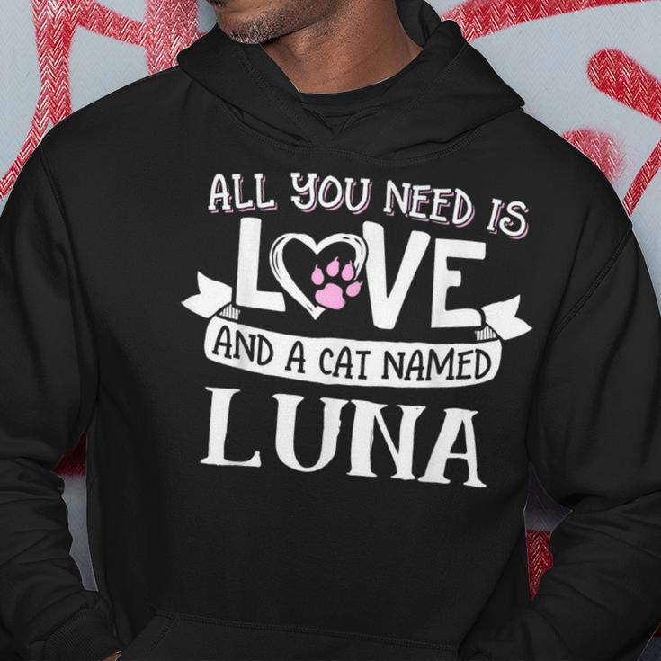 Cat Name Luna All You Need Is Love Hoodie Funny Gifts