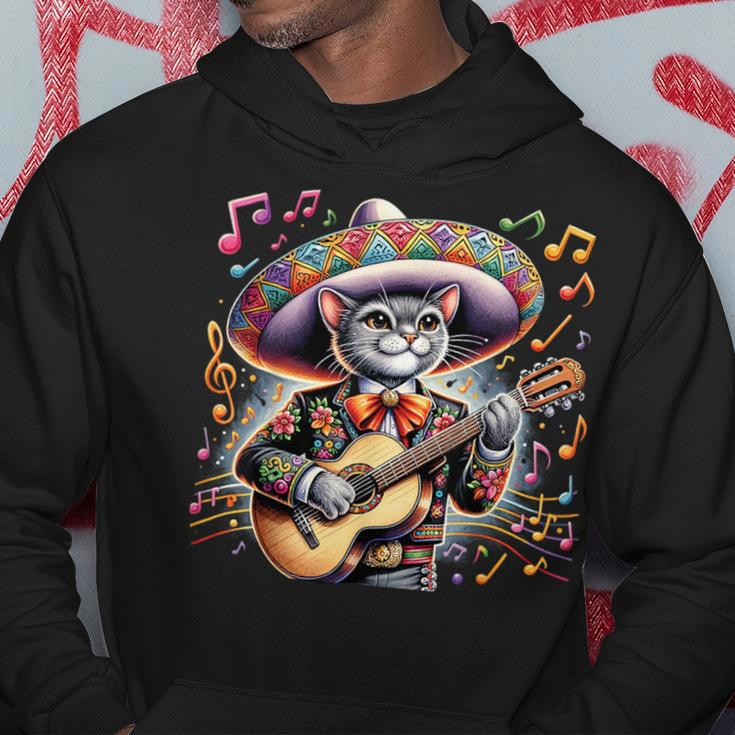 Cat Playing Guitar Mexican Hat Cinco De Mayo Music Hoodie Unique Gifts