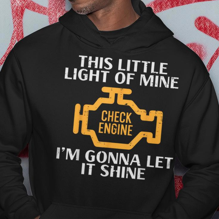 Check Engine Light Shine Car Auto Mechanic Garage Men Hoodie Unique Gifts