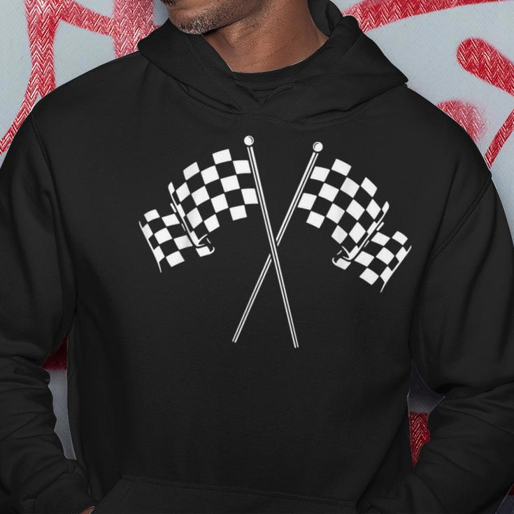 Checked Flag Racing Car Drag Racing Hoodie Unique Gifts