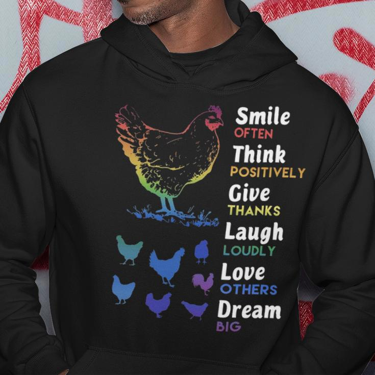 Chicken Smile Often Think Positively Give Thanks Laugh Loudly Love Others Dream Big Hoodie Unique Gifts