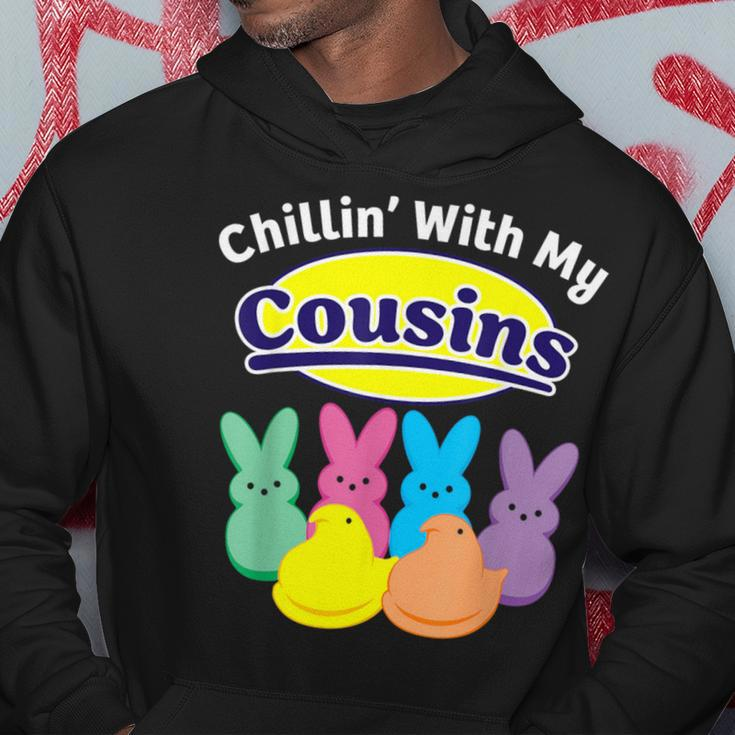 Chillin With My Cousins Colorful Bunnies Easter Girls Boys Hoodie Unique Gifts