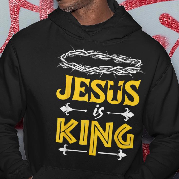 Christliches Hoodie Jesus is King mit Dornenkrone Design, Glaubensbekenntnis Tee Lustige Geschenke