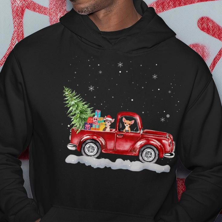 Christmas Chihuahua Dogs Ride Red Truck Costumer Hoodie Unique Gifts