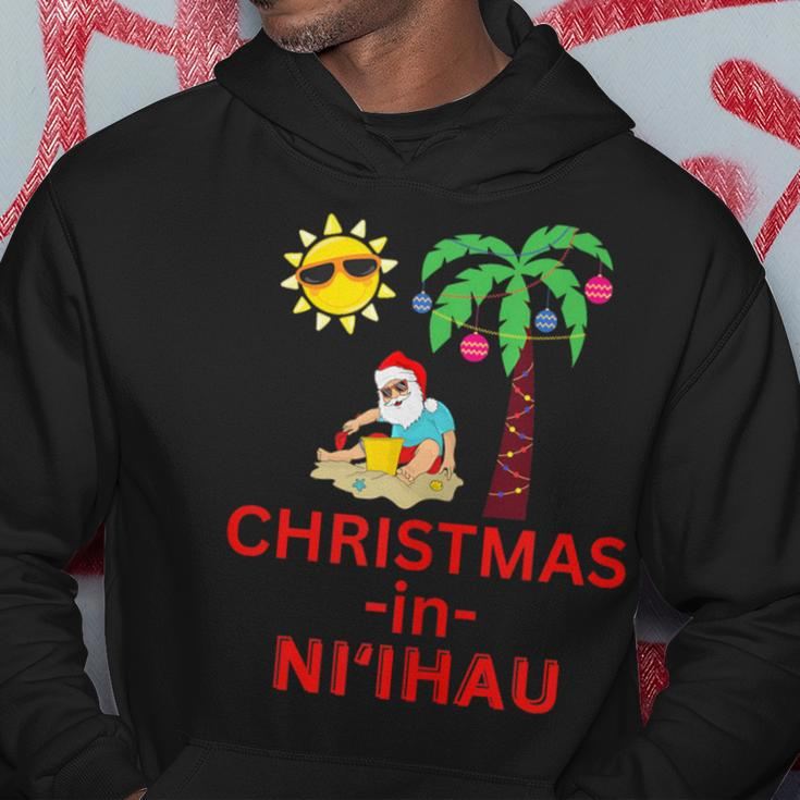 Christmas In Ni'ihau Deck The Palm Trees Hawaii Vacation Hoodie Unique Gifts