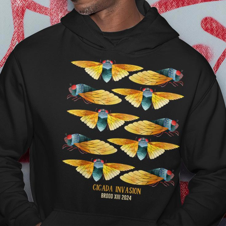 Cicada Invasion Brood Xiii 2024 Enthusiast Nature Observers Hoodie Funny Gifts