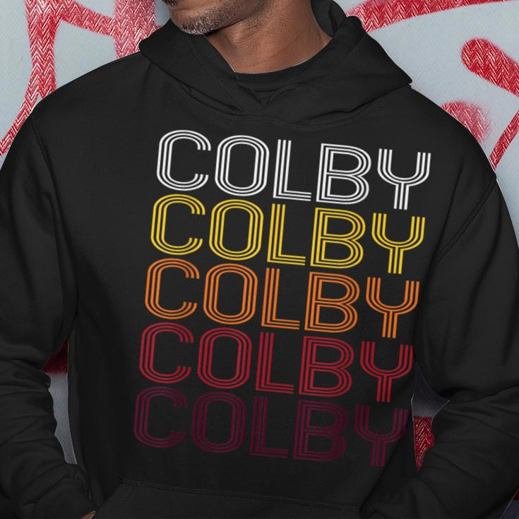 Colby Retro Wordmark Pattern Vintage Style Hoodie Unique Gifts