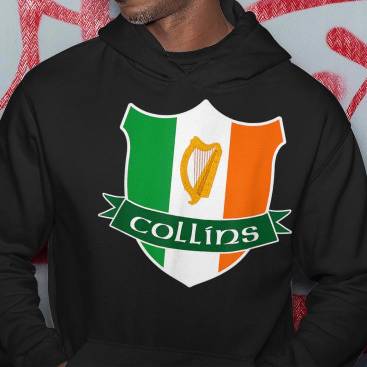 Collins Irish Name Ireland Flag Harp Family Hoodie Funny Gifts
