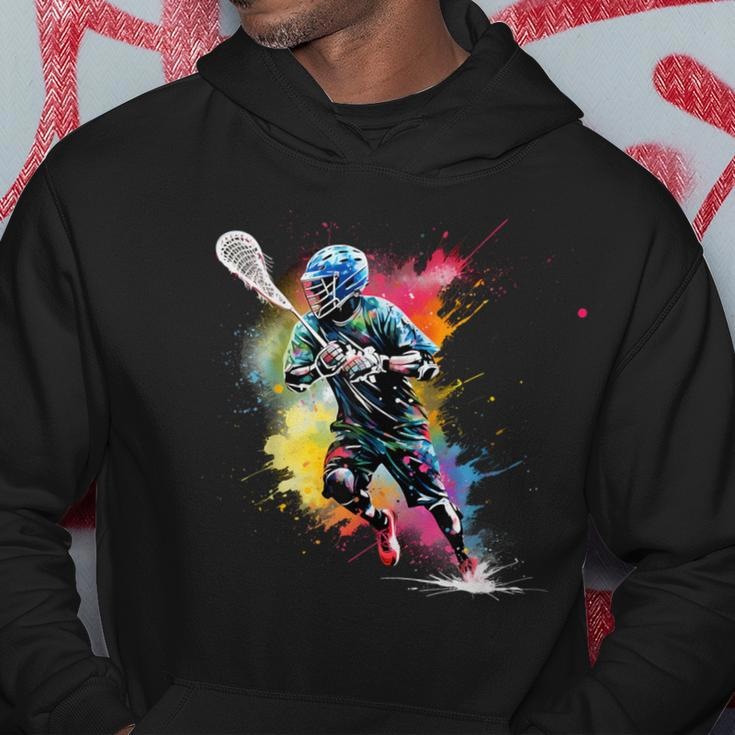 Colorful Lacrosse Player Boy On Lacrosse Hoodie Unique Gifts