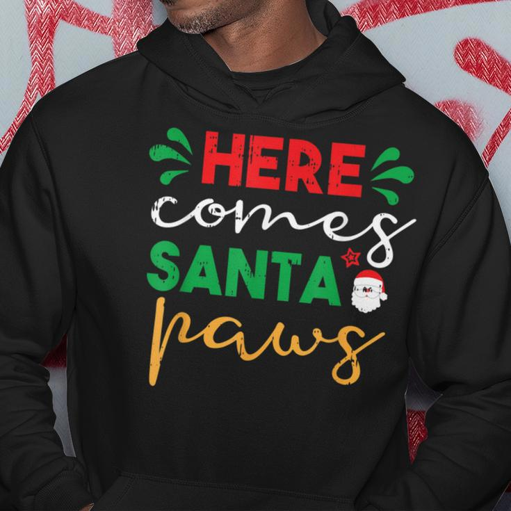 Here Comes Santa Paws Christmas Pajama X-Mas Dog Lover Puppy Hoodie Funny Gifts
