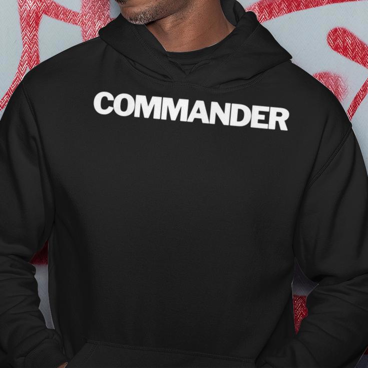 Commander Insignia Text Apparel US Military Hoodie Unique Gifts