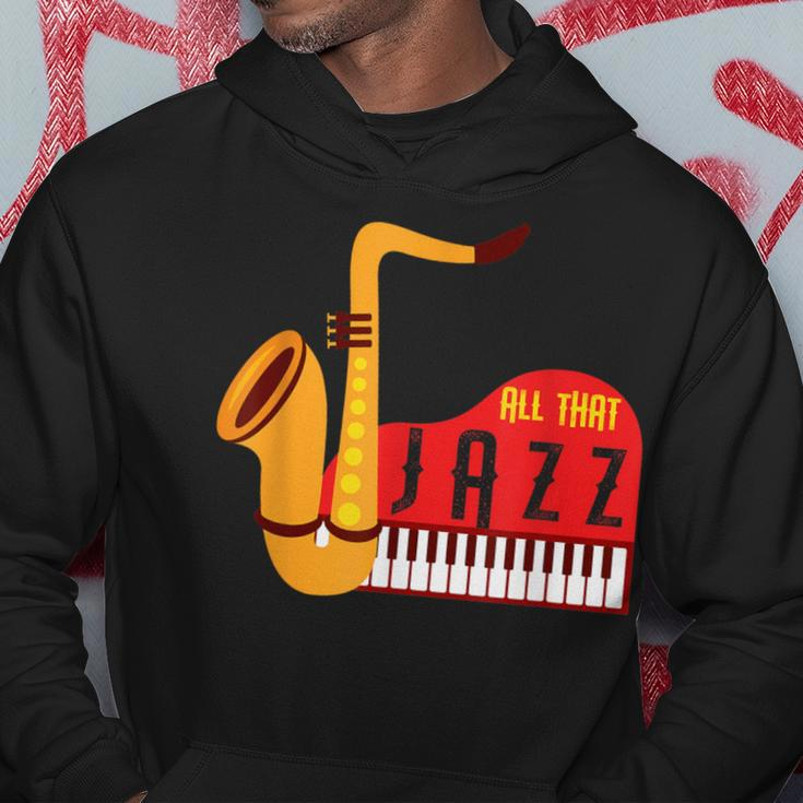 Cool All That Jazz Sax And Piano Jazz Music Lovers Hoodie Unique Gifts