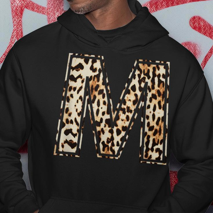 Cool Letter M Initial Name Leopard Cheetah Print Hoodie Unique Gifts