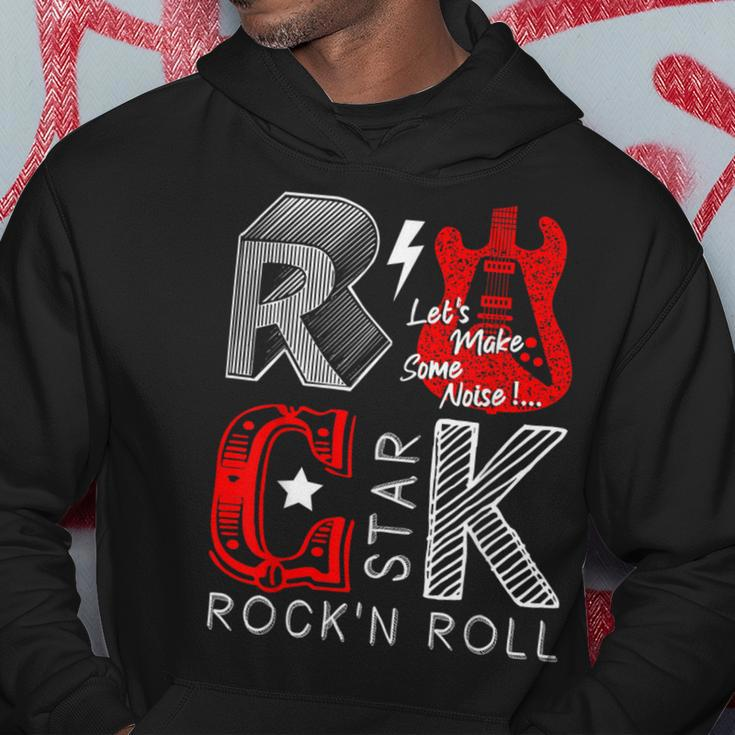 Cool Rock And Roll Star I Love Rock Loud Music Rock & Roll Hoodie Unique Gifts