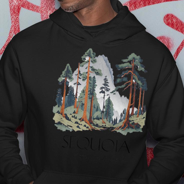 Cool Sequoia National Park Hiking Watercolor Graphic Hoodie Funny Gifts