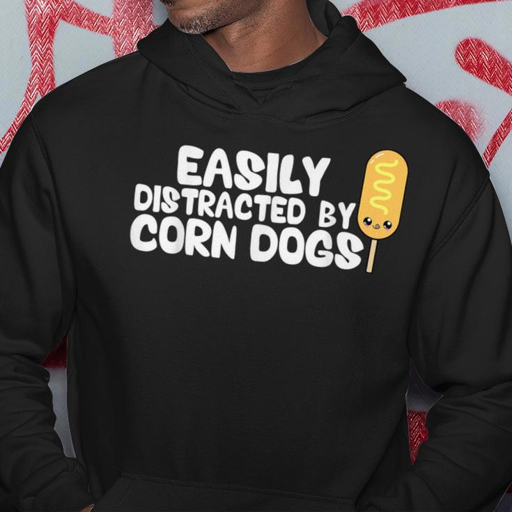 Corndogs Easily Distracted By Corndogs Cute Kawaii Corndog Hoodie Unique Gifts