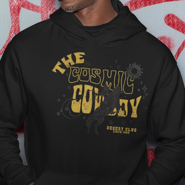 The Cosmic Cowboy Celestial Western Graphic Vintage Retro Hoodie Unique Gifts