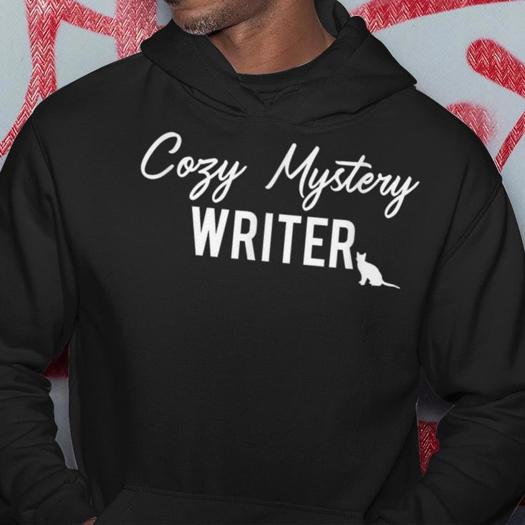 Cozy Mystery Writer With Cat Silhouette Hoodie Unique Gifts