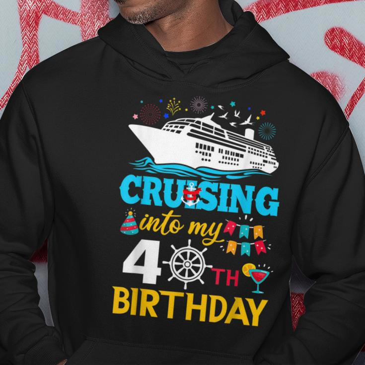 Cruising Into My 40 Year Old Birthday Party 40Th B-Day Hoodie Funny Gifts
