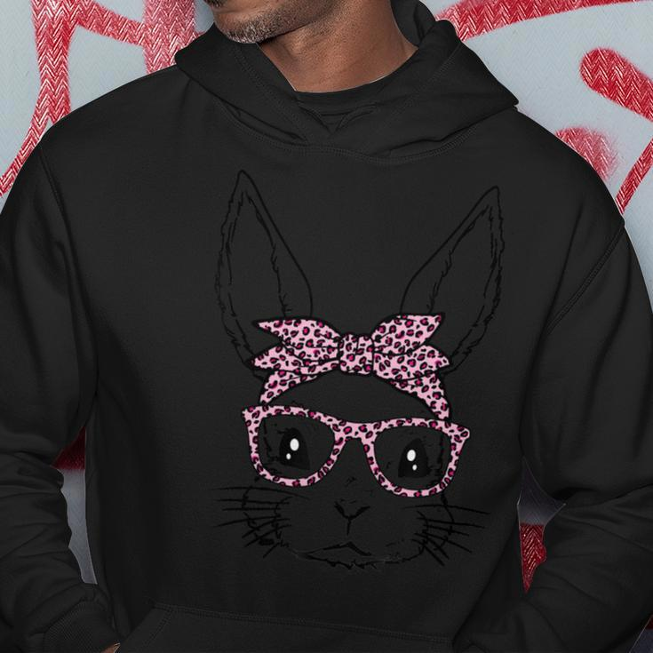 Cute Bunny Rabbit Face With Leopard Glasses Bandana Easter Hoodie Unique Gifts