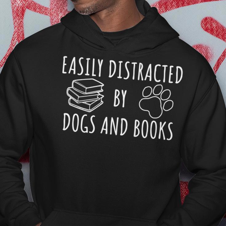 Cute Geeks Easily Distracted By Dogs And Books Dog Owner Hoodie Unique Gifts