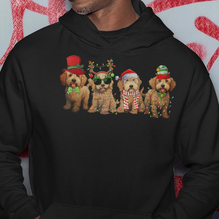 Cute Goldendoodle Dogs Christmas Lights Golden Doodle Dog Pj Hoodie Personalized Gifts