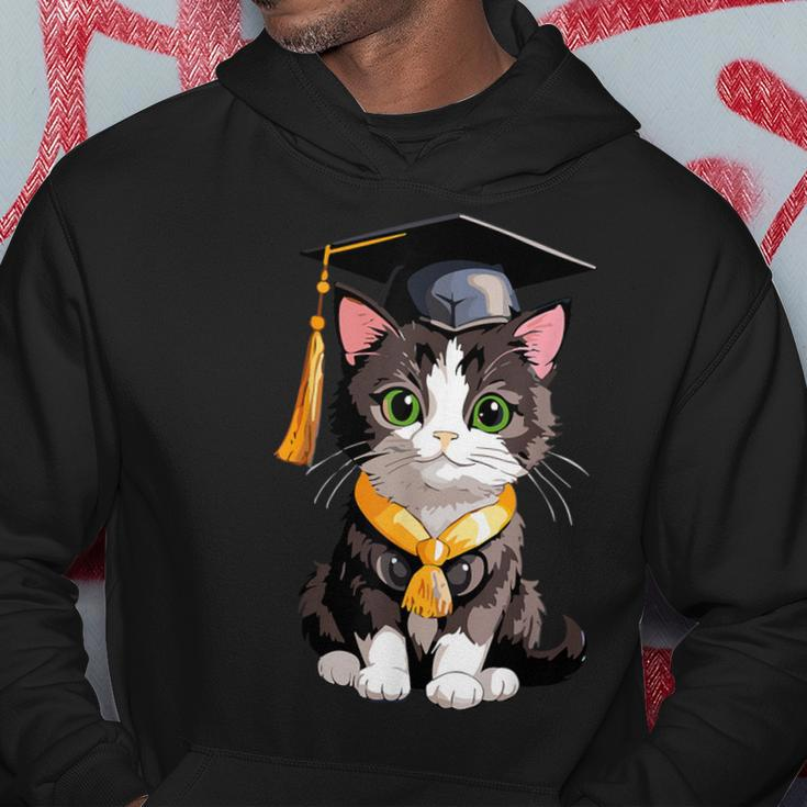 Cute Graduation Cat Colorful Kitty Kitten Grad Celebration Hoodie Personalized Gifts