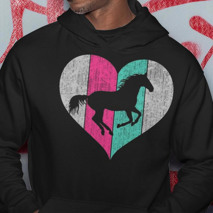 Cute Horse Retro Heart Horse Hoodie Unique Gifts