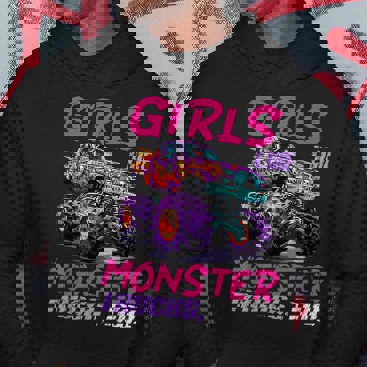 Cute Monster Truck Girls Like Monster Trucks Too Girl Hoodie Unique Gifts