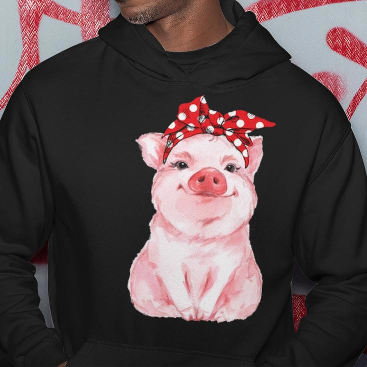 Cute Pig With Bandana Hoodie Unique Gifts