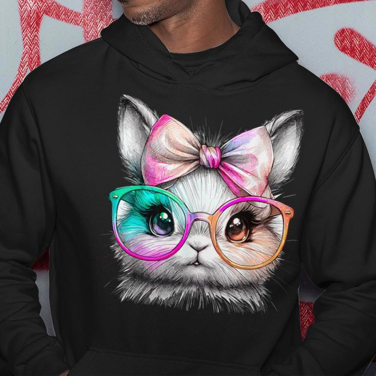 Cute Rabbit With Glasses Tie-Dye Easter Day Bunny Hoodie Unique Gifts