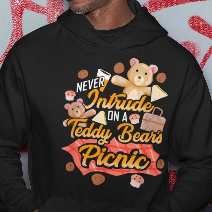 Cute Teddy Bear Never Intrude On A Picnic Toy Cartoon Hoodie Unique Gifts