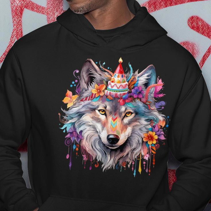 Cute Wolf Party Birthday Themed Festive Wolves Lover Themed Hoodie Unique Gifts