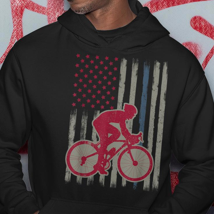 Cycling American Flag Patriotic Usa 4Th Of July Vintage Hoodie Unique Gifts