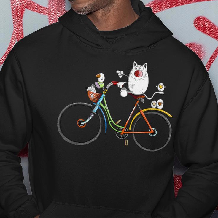 Cycling Cat I Cat Print Cat Fun Hoodie Lustige Geschenke