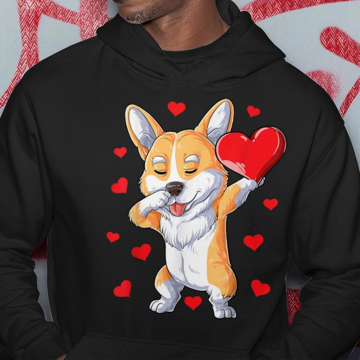 Dabbing Corgi Valentines Day Heart Boys Dog Lovers Love Hoodie Unique Gifts